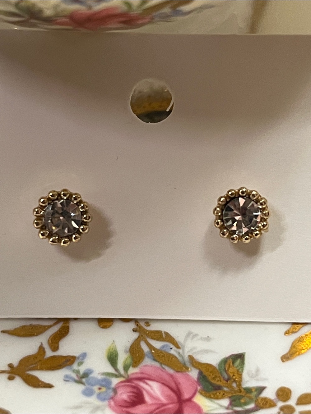 LOFT Gold-Tone Earrings with Clear Crystals